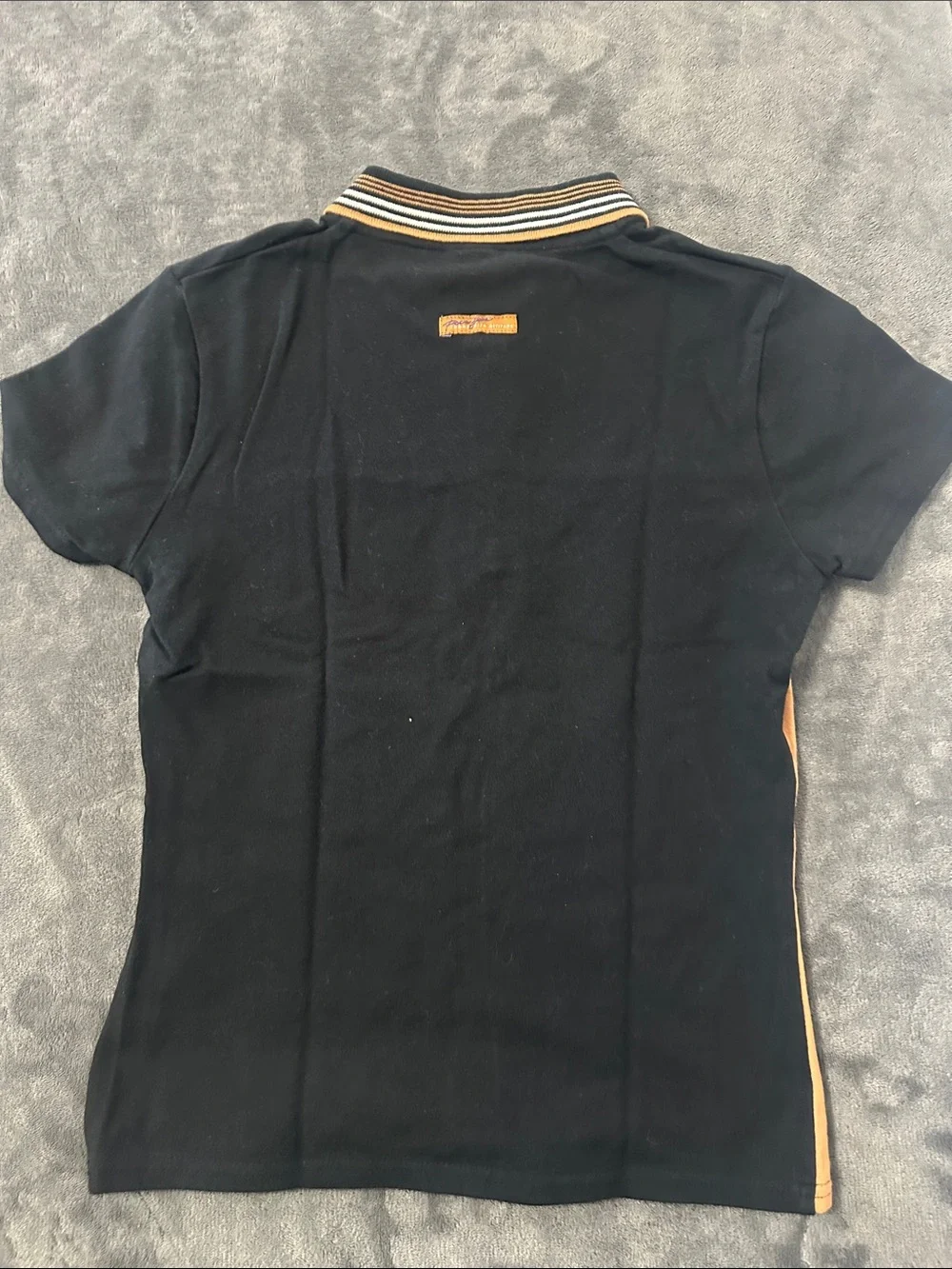 Paco Jeans Kids Two-Tone Polo Shirt in Black & Tan